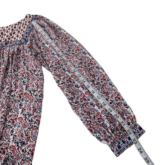 Gap Womens Boho-Style Long Sleeve Top Blouse SZ Small  Paisley Print Lightweight - Picture 6 of 11